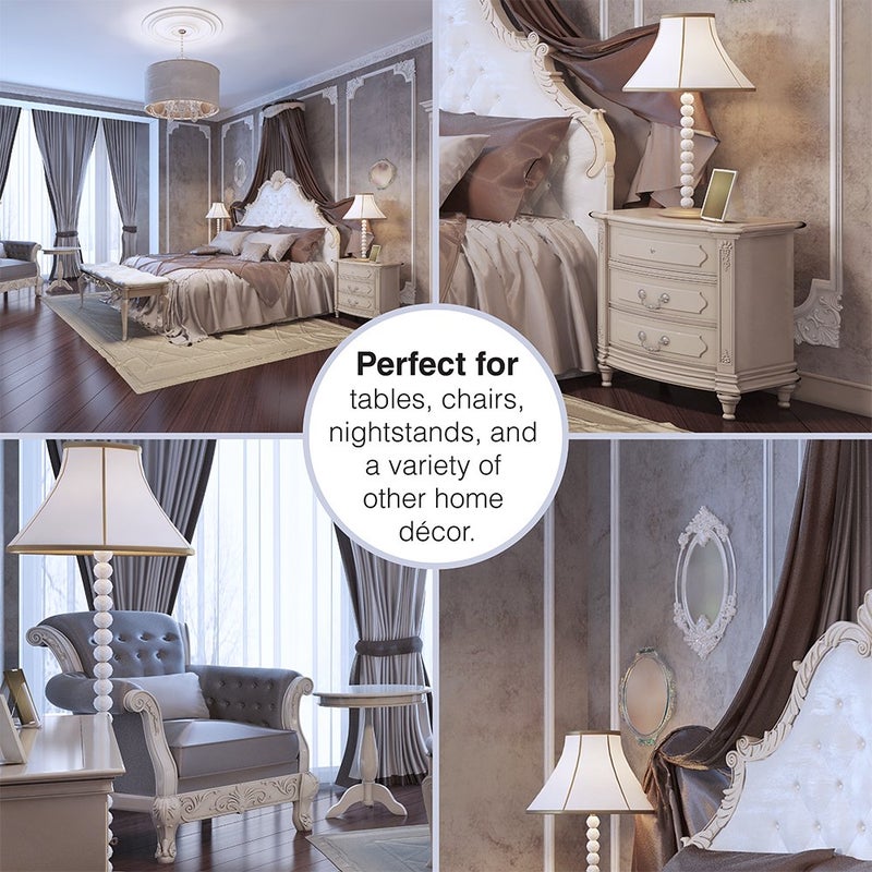 سوفت تاتش أكواب عجلات الأثاث ذات القاعدة المربعة القابلة لإعادة الاستخدام من SoftTouch مقاس 2 1/2 بوصة لحماية الأرضيات الخشبية أو البلاط أو الأرضيات الخشبية المصنعة، بني/رمادي (عبوة من 4 قطع) - Image 2